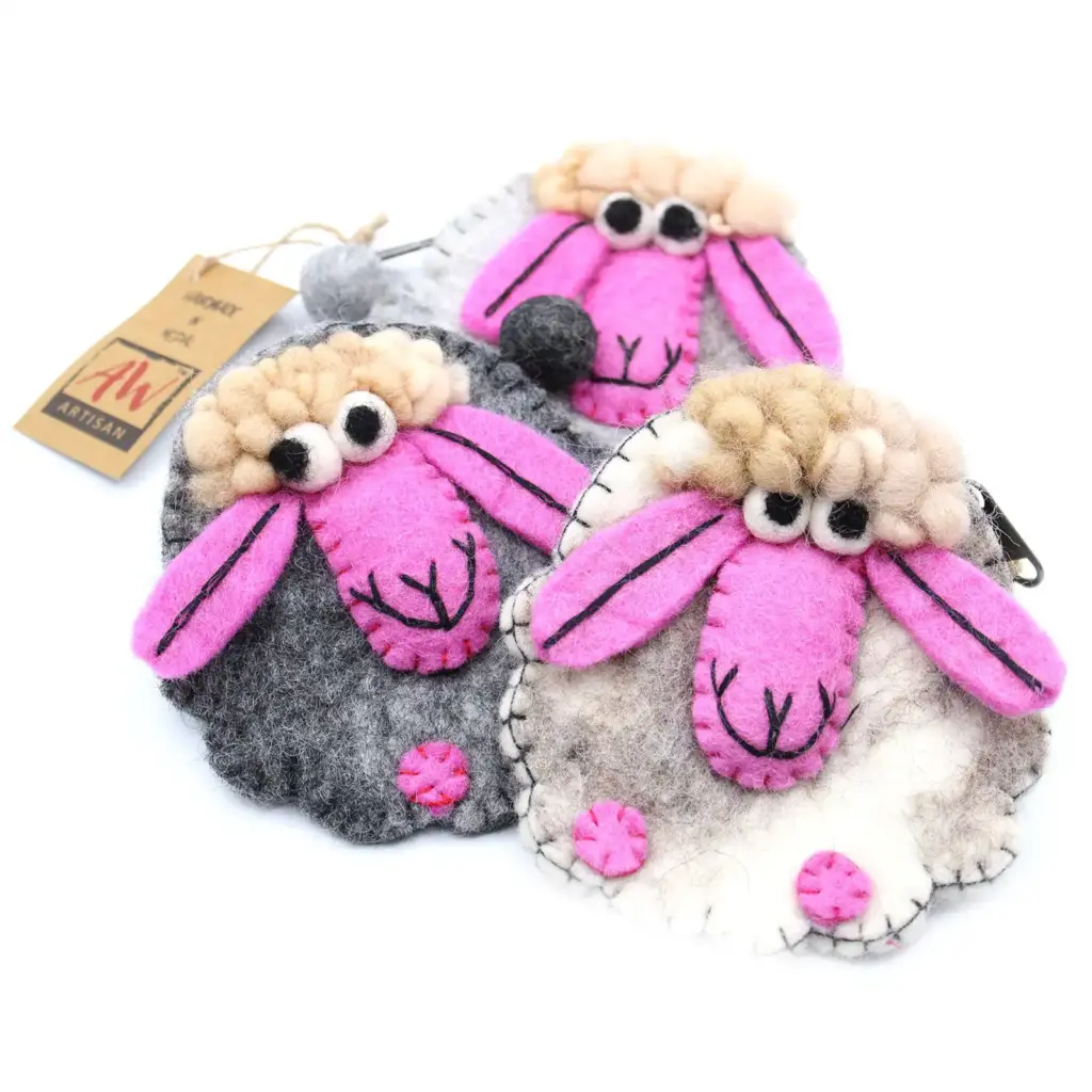 Natural Felt Zipper Pouch (asst) – Happy Sheep | www.artisangoods.co.uk 8 Natural Felt Zipper Pouch (asst) – Happy Sheep | www.artisangoods.co.uk 8