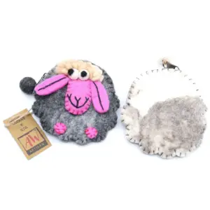 Natural Felt Zipper Pouch (asst) – Happy Sheep | www.artisangoods.co.uk 7
