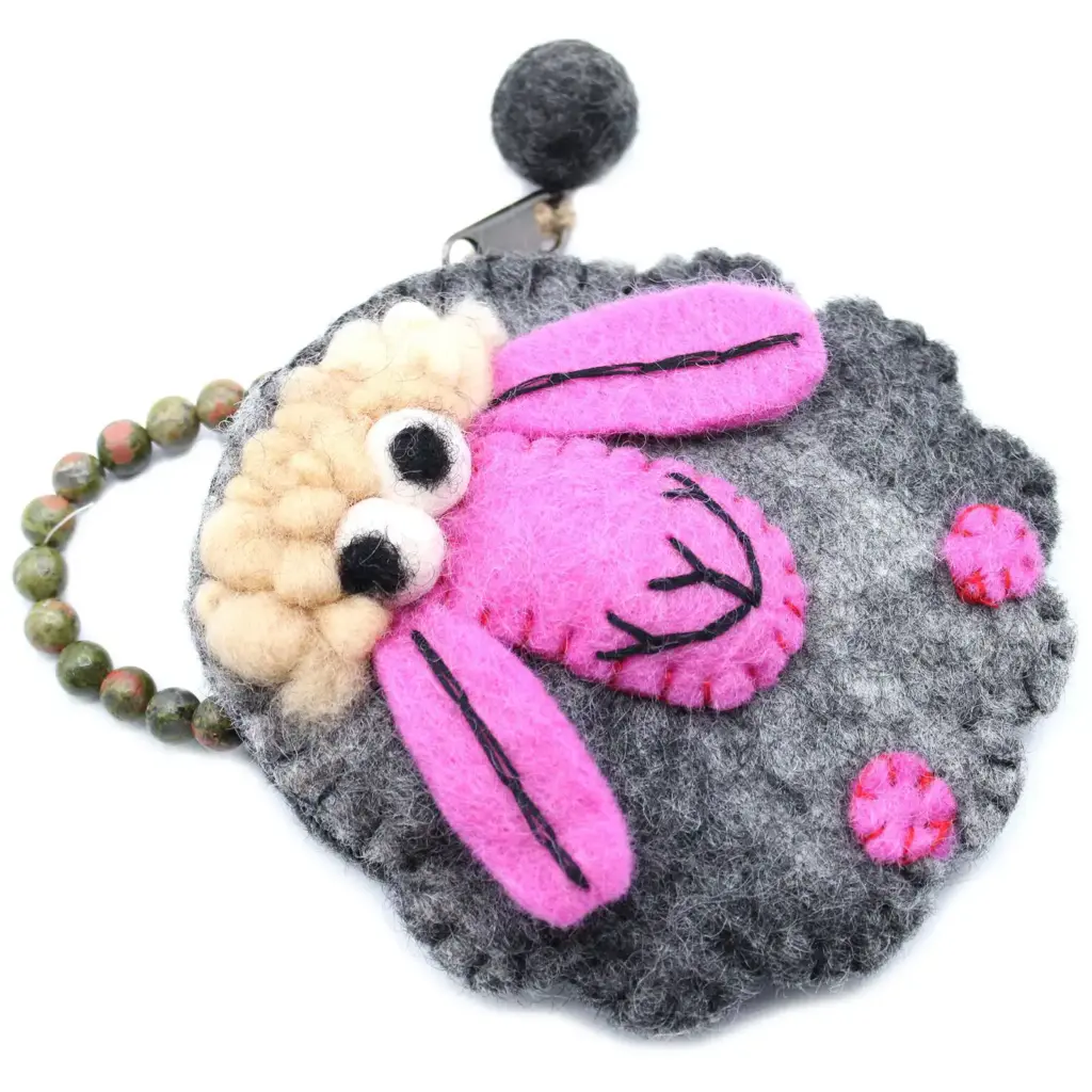 Natural Felt Zipper Pouch (asst) – Happy Sheep | www.artisangoods.co.uk 2 Natural Felt Zipper Pouch (asst) – Happy Sheep | www.artisangoods.co.uk 2