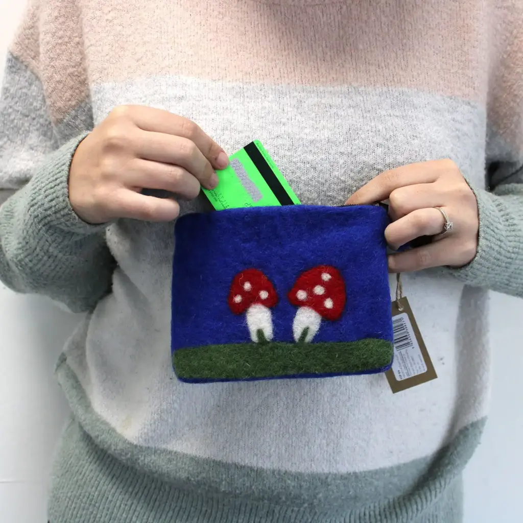 Natural Felt Zipper Pouch (asst) – Mystic Mushrooms | www.artisangoods.co.uk 6 Natural Felt Zipper Pouch (asst) – Mystic Mushrooms | www.artisangoods.co.uk 6