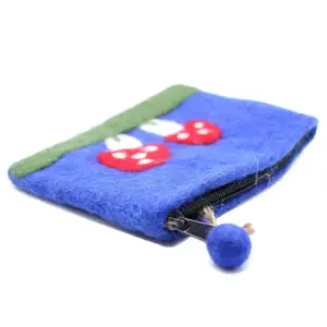 Natural Felt Zipper Pouch (asst) – Mystic Mushrooms | www.artisangoods.co.uk 5