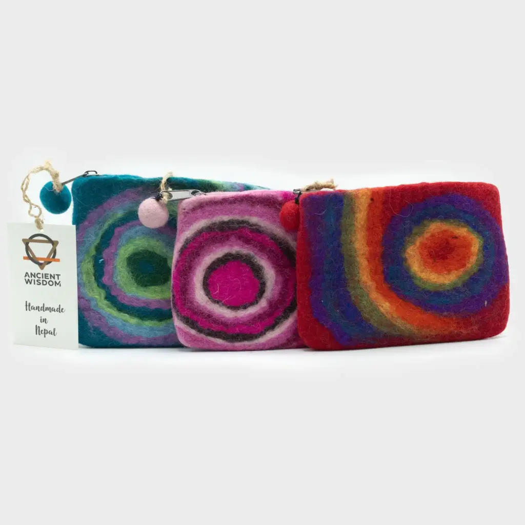 Natural Felt Zipper Pouch (asst) – Psychdelic | www.artisangoods.co.uk 2 Natural Felt Zipper Pouch (asst) – Psychdelic | www.artisangoods.co.uk 2