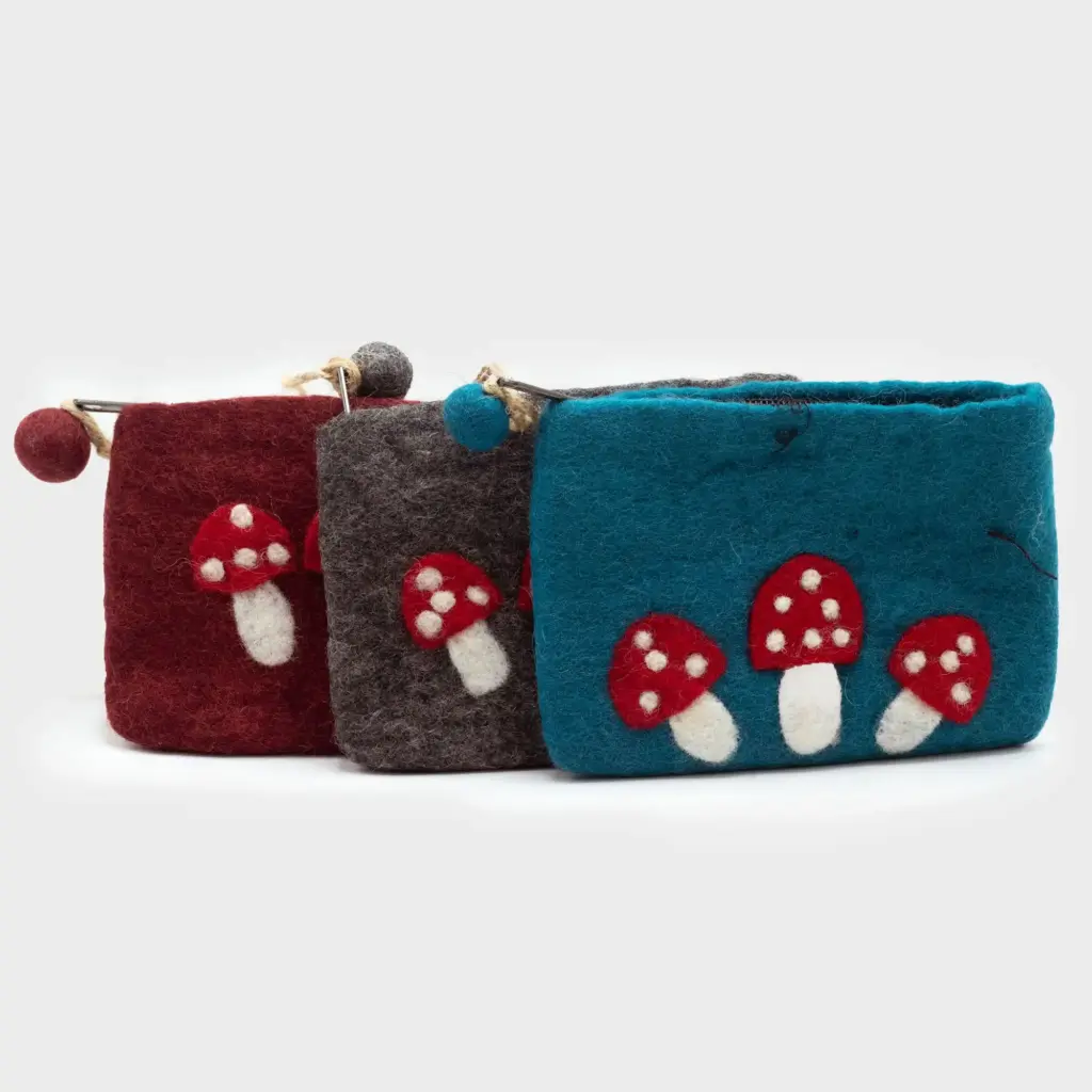 Natural Felt Zipper Pouch (asst) – Wild Mushrooms | www.artisangoods.co.uk 2 Natural Felt Zipper Pouch (asst) – Wild Mushrooms | www.artisangoods.co.uk 2