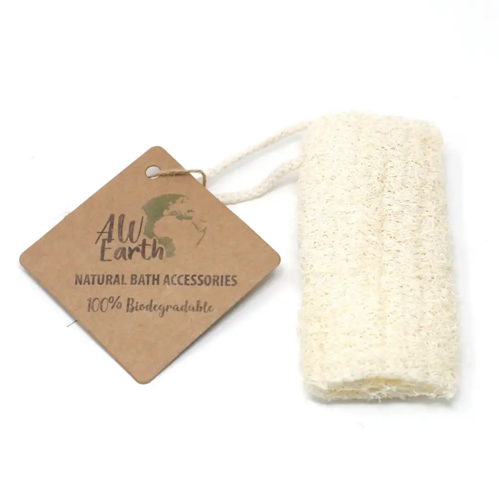 Natural Loofah Scrub on Rope – 5″ – 12.7 cm | www.artisangoods.co.uk
