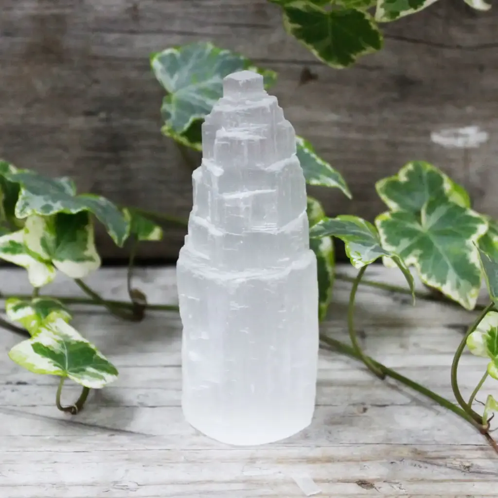 Natural Selenite Tower – 10 cm | www.artisangoods.co.uk