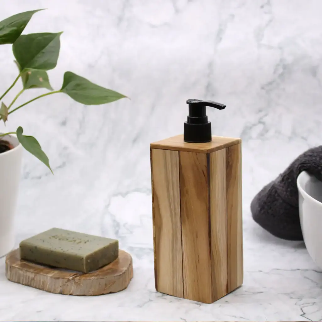 Natural Teakwood Soap Dispenser – Square | www.artisangoods.co.uk 6