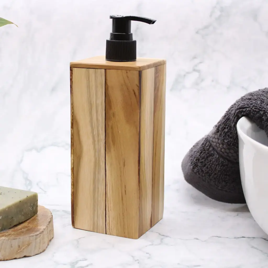 Natural Teakwood Soap Dispenser – Square | www.artisangoods.co.uk 5