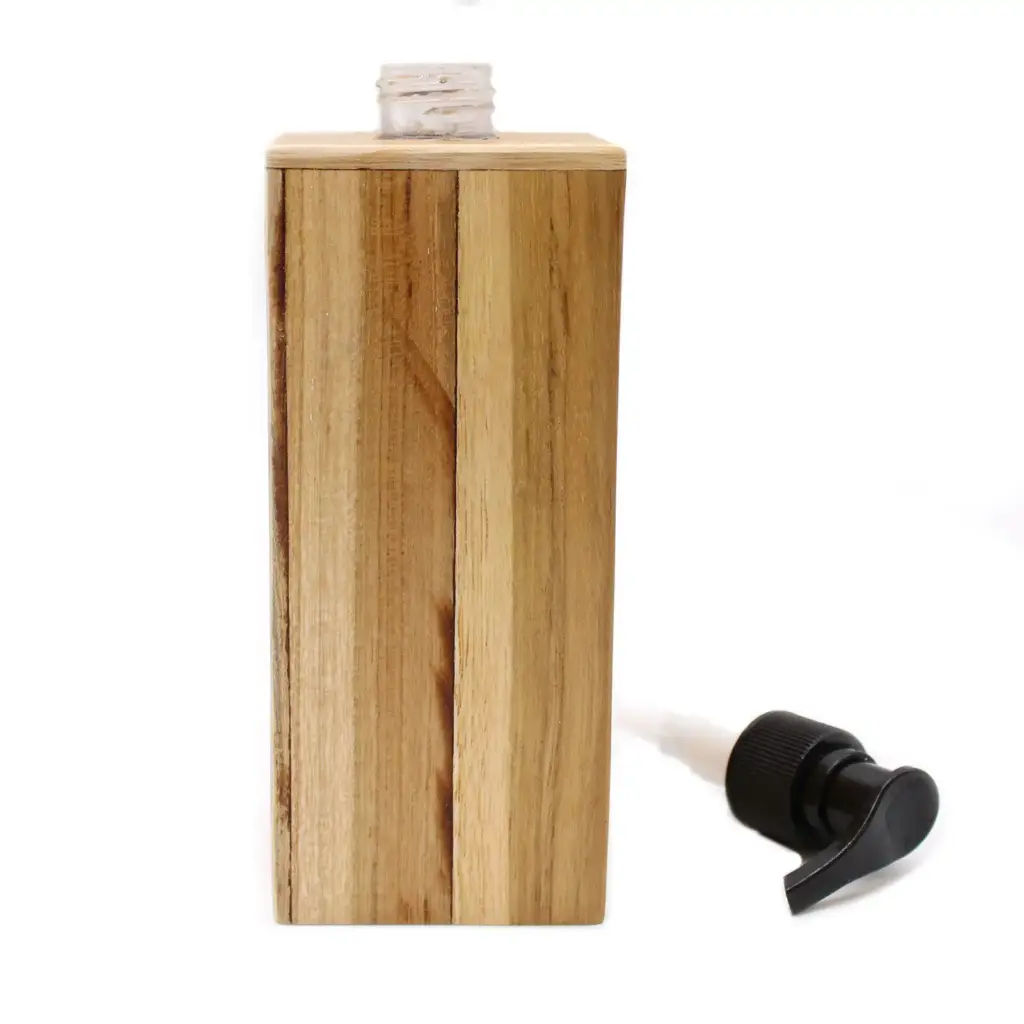 Natural Teakwood Soap Dispenser – Square | www.artisangoods.co.uk 3