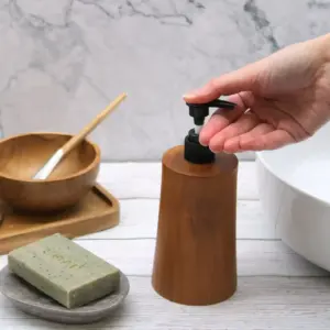 Natural Teakwood Soap Dispenser – Taper | www.artisangoods.co.uk 13