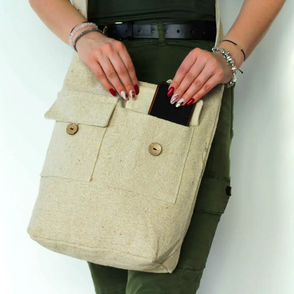 Natural Tones Two Pocket Bags – Natural – Large | www.artisangoods.co.uk 2