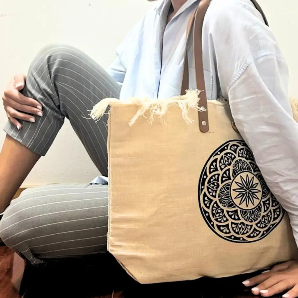 Natural Tote Bag Leather Handle – Mandela | www.artisangoods.co.uk 5 Natural Tote Bag Leather Handle – Mandela | www.artisangoods.co.uk 5
