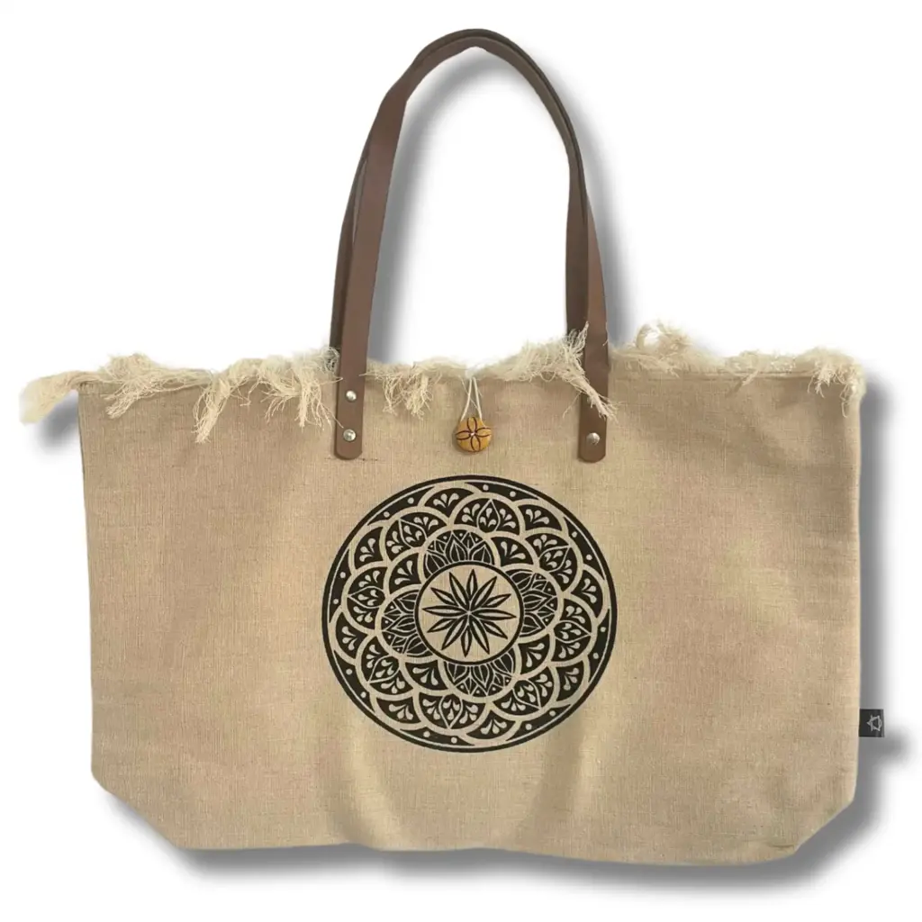 Natural Tote Bag Leather Handle – Mandela | www.artisangoods.co.uk