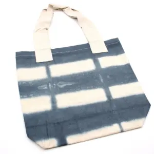 Natural Tye-Dye Cotton Bag (8oz) – 38x42x12cm – Grey Blocks – Natural Handle | www.artisangoods.co.uk 2