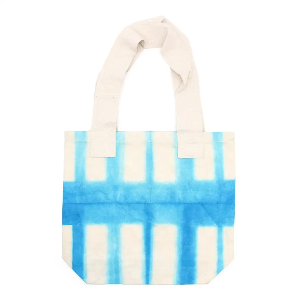 Natural Tye-Dye Cotton Bag (8oz) – 38x42x12cm – Sky Blue Blocks – Natural Handle | www.artisangoods.co.uk Natural Tye-Dye Cotton Bag (8oz) – 38x42x12cm – Sky Blue Blocks – Natural Handle | www.artisangoods.co.uk