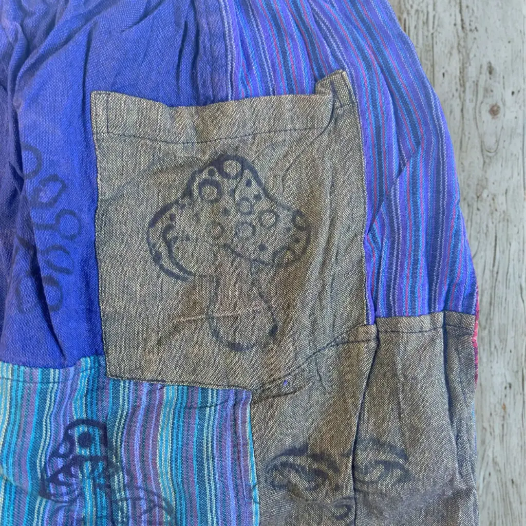 Nomad Sari – Mushroom Pants – Block Print Designs – Purple Tones S/M | www.artisangoods.co.uk 4 Nomad Sari – Mushroom Pants – Block Print Designs – Purple Tones S/M | www.artisangoods.co.uk 4