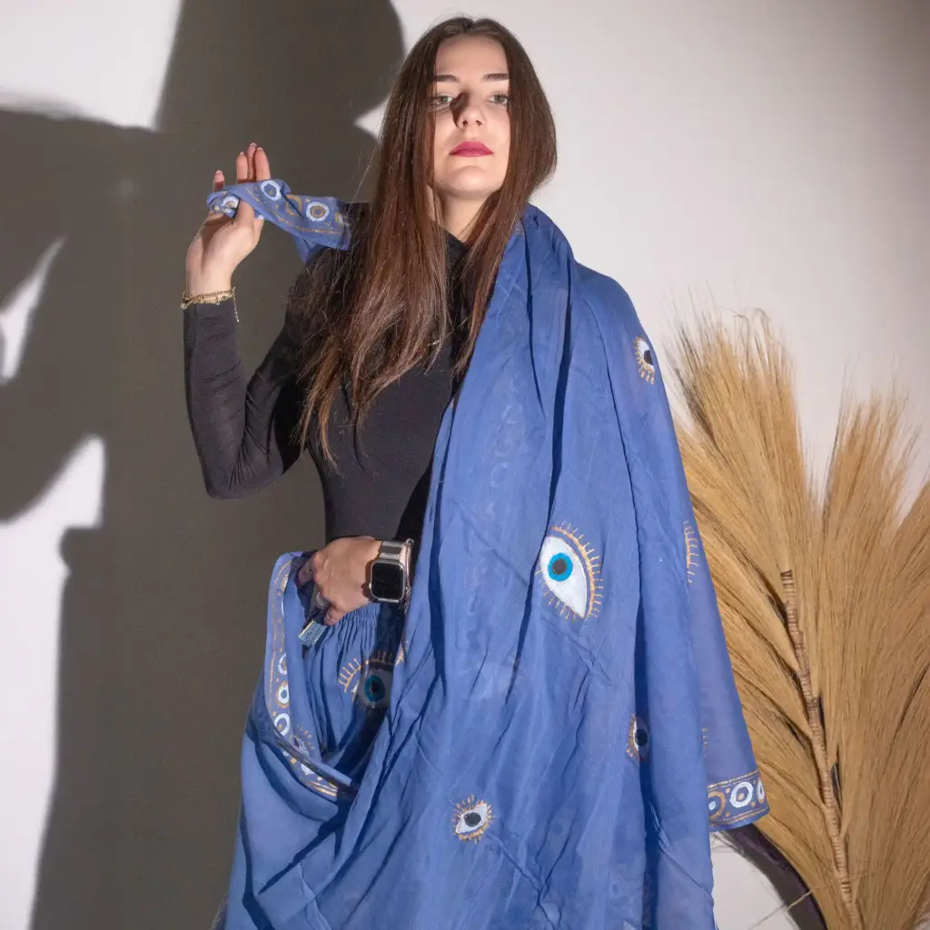 Nomad Sari On the Med Collection – Pareo – Sea Blue & Gold Fish Design | www.artisangoods.co.uk 4 Nomad Sari On the Med Collection – Pareo – Sea Blue & Gold Fish Design | www.artisangoods.co.uk 4