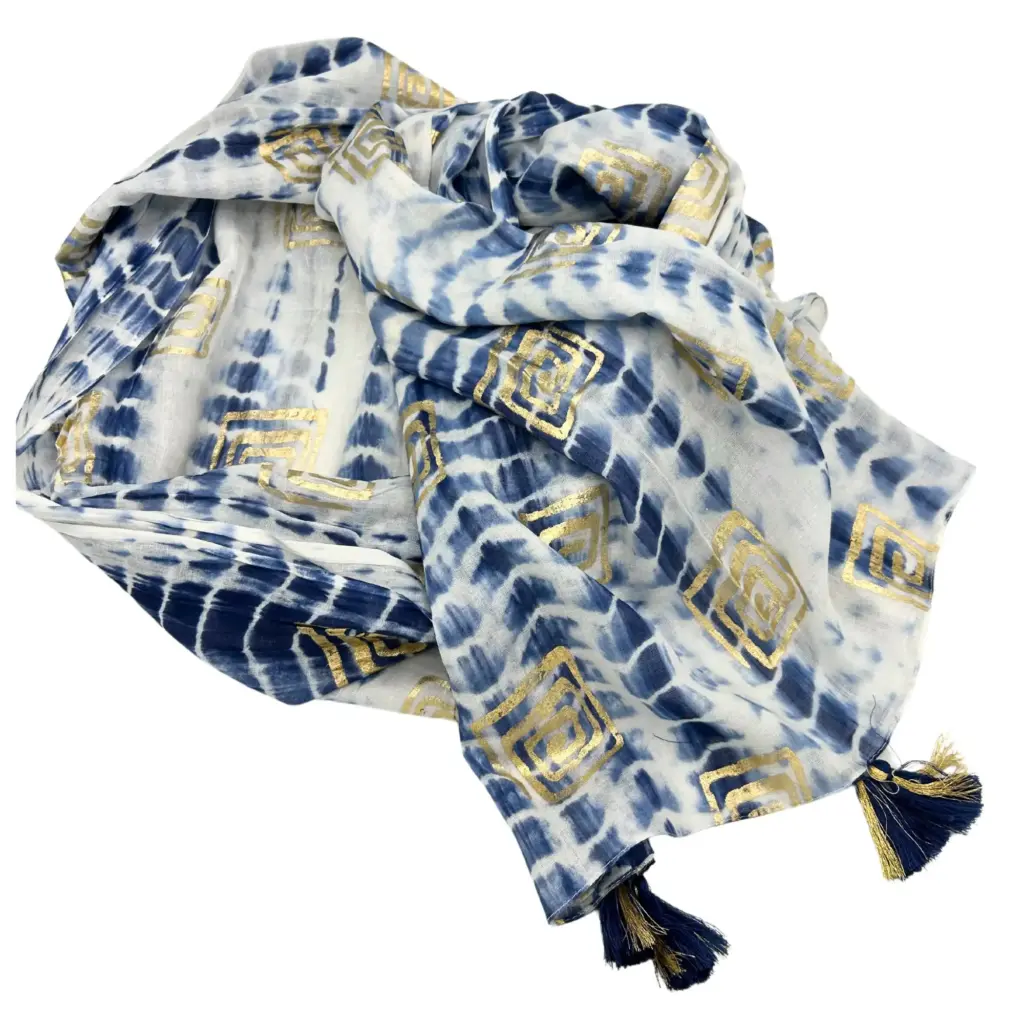 Nomad Sari On the Med Collection – Pario – Blue Tie Dye & Blockprint | www.artisangoods.co.uk Nomad Sari On the Med Collection – Pario – Blue Tie Dye & Blockprint | www.artisangoods.co.uk