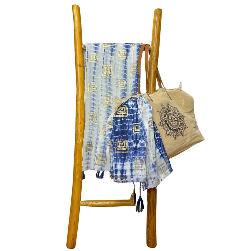 Nomad Sari On the Med Collection – Pario – Blue Tie Dye & Blockprint | www.artisangoods.co.uk 2 Nomad Sari On the Med Collection – Pario – Blue Tie Dye & Blockprint | www.artisangoods.co.uk 2