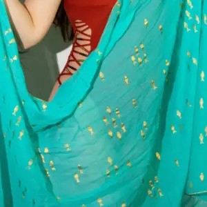 Nomad Sari On the Med Collection – Pario – Turquoise & Gold Fish Design | www.artisangoods.co.uk 3