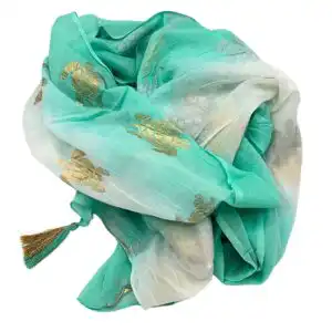 Nomad Sari On the Med Collection – Pario – White & Turquoise Gold Turtle Design | www.artisangoods.co.uk Nomad Sari On the Med Collection – Pario – White & Turquoise Gold Turtle Design | www.artisangoods.co.uk 1