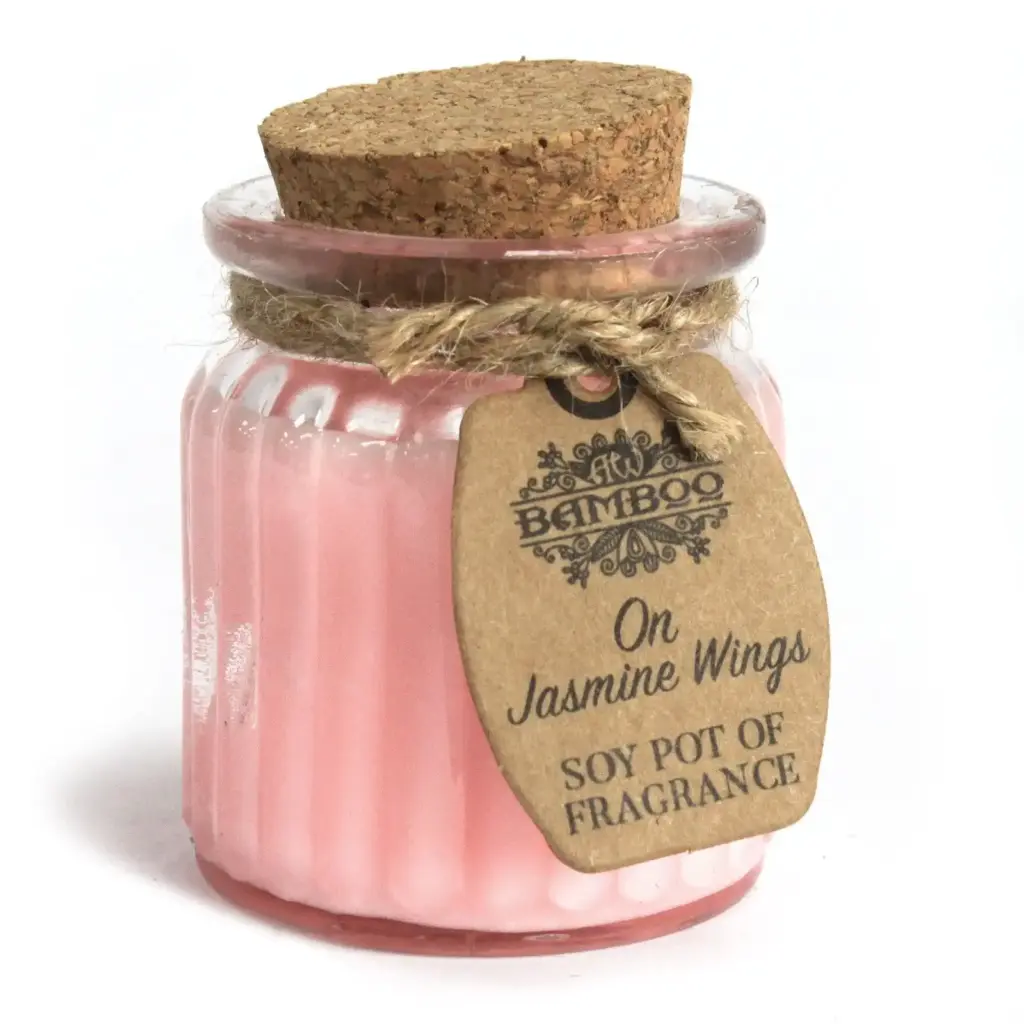 On Jasmine Wings Soy Pot of Fragrance Candles | www.artisangoods.co.uk