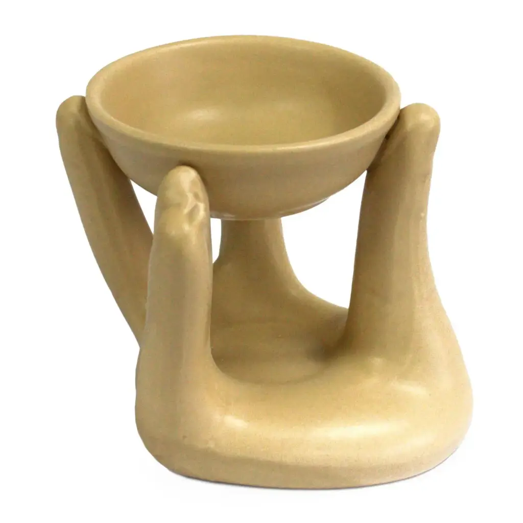 Open Hands Oil Burner – Tan | www.artisangoods.co.uk