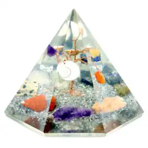 Orgonite 7 sided Pyramid – Gemstone Wisdom Tree – 90 mm | www.artisangoods.co.uk 1