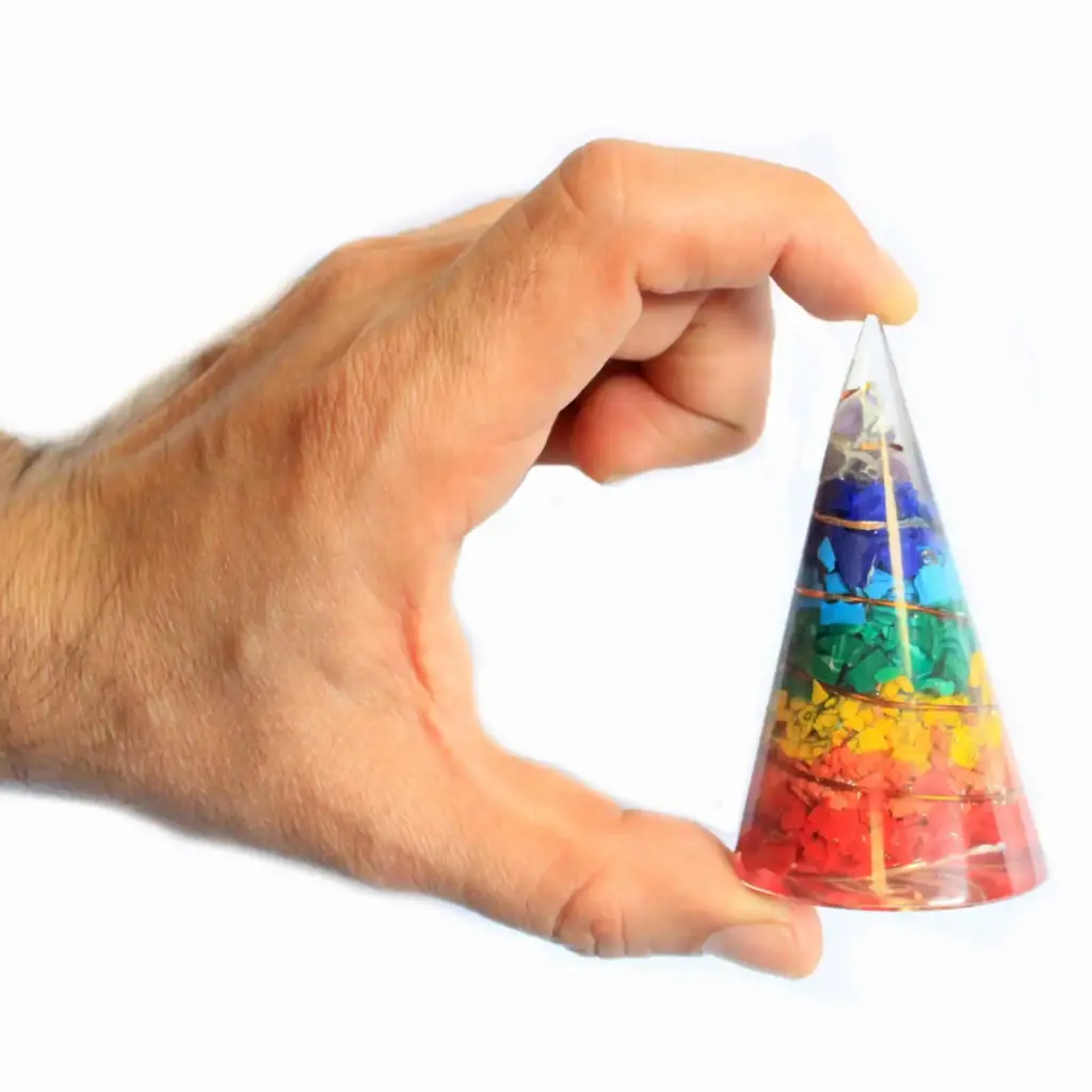 Orgonite Cone – 80mm – Multichip | www.artisangoods.co.uk 4 Orgonite Cone – 80mm – Multichip | www.artisangoods.co.uk 4