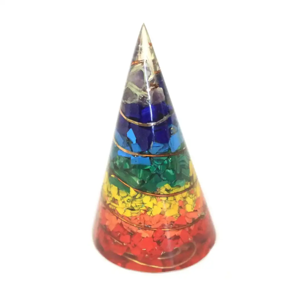 Orgonite Cone – 80mm – Multichip | www.artisangoods.co.uk