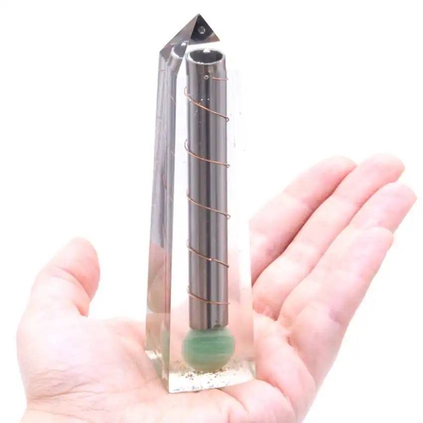 Orgonite Obelisk Power Point Green Aventurine – 110×30 mm | www.artisangoods.co.uk 3 Orgonite Obelisk Power Point Green Aventurine – 110×30 mm | www.artisangoods.co.uk 2