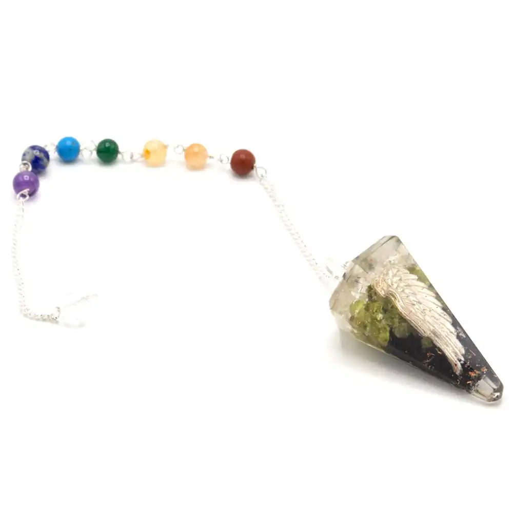 Orgonite Power Chakra Pendulum – Angel Wing | www.artisangoods.co.uk 2 Orgonite Power Chakra Pendulum – Angel Wing | www.artisangoods.co.uk 1