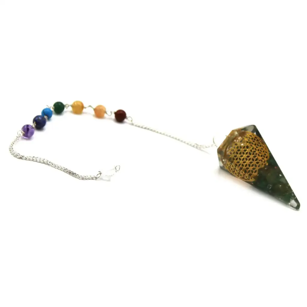 Orgonite Power Chakra Pendulum – Flower of Life | www.artisangoods.co.uk
