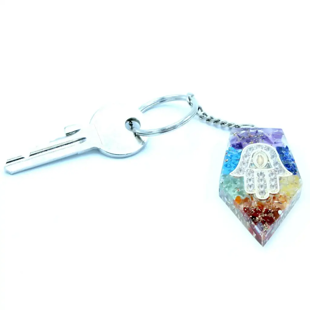 Orgonite Power Keyring – Gemstone Chakra Hamsa | www.artisangoods.co.uk 4 Orgonite Power Keyring – Gemstone Chakra Hamsa | www.artisangoods.co.uk 4