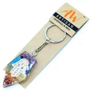 Orgonite Power Keyring – Gemstone Chakra Hamsa | www.artisangoods.co.uk 1