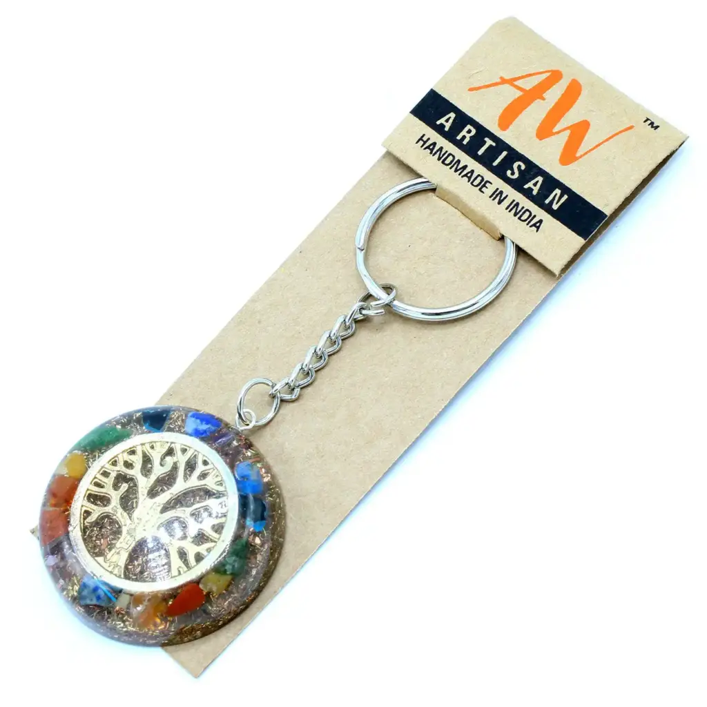 Orgonite Power Keyring – Gemstones Chakra Tree of Life | www.artisangoods.co.uk