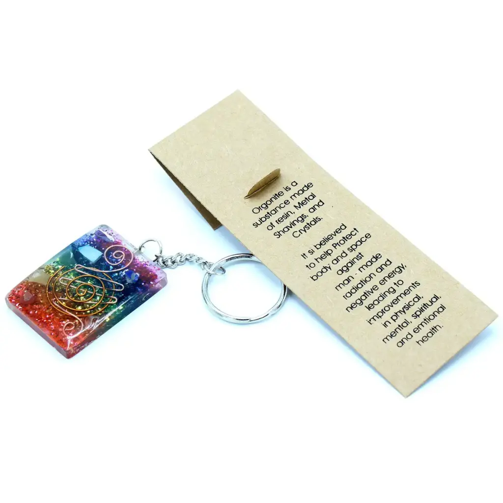Orgonite Power Keyring – Home Protect Copper and Chakra | www.artisangoods.co.uk 3