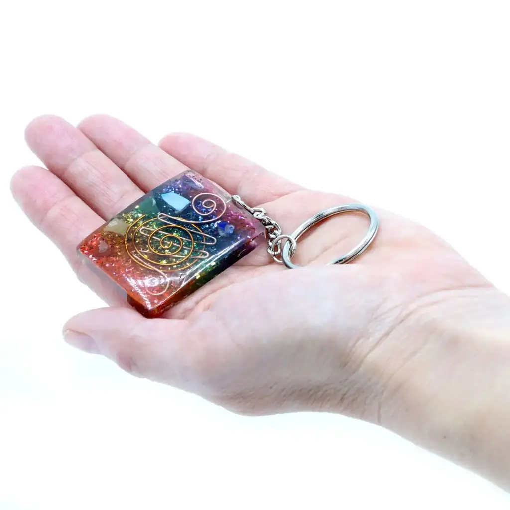Orgonite Power Keyring – Home Protect Copper and Chakra | www.artisangoods.co.uk 2
