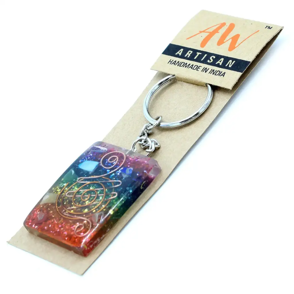 Orgonite Power Keyring – Home Protect Copper and Chakra | www.artisangoods.co.uk