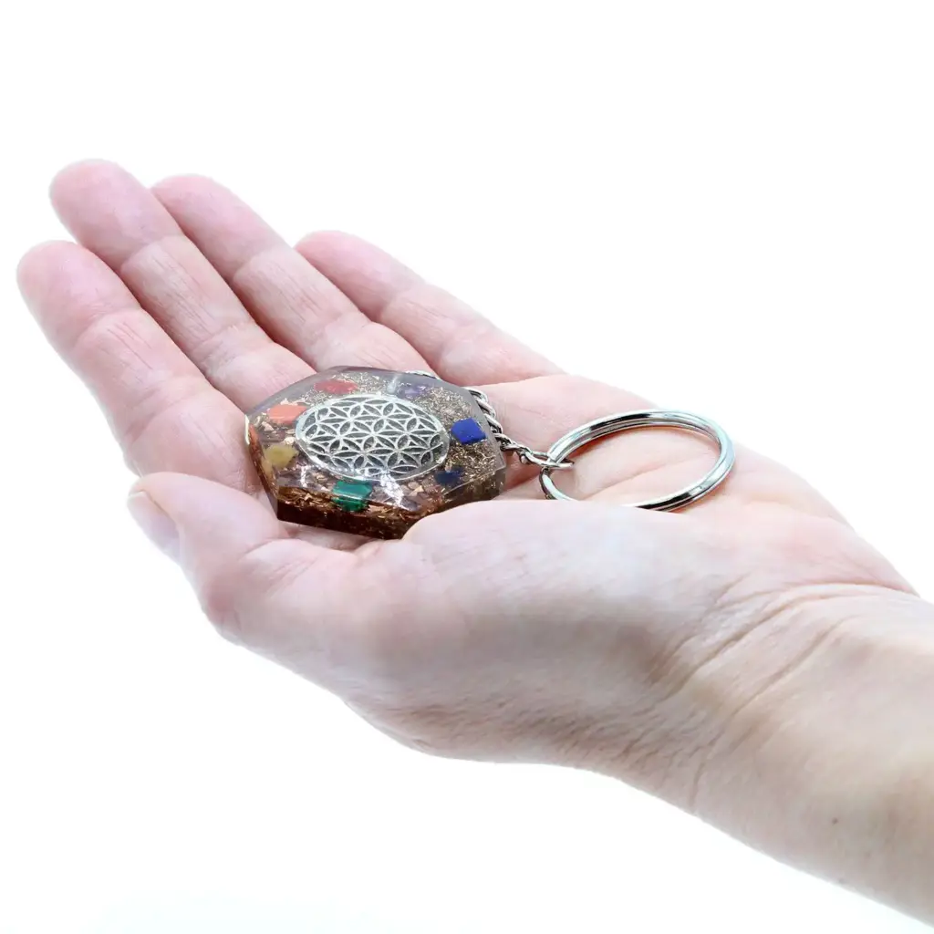 Orgonite Power Keyring – Octagon Flower of Life | www.artisangoods.co.uk 2