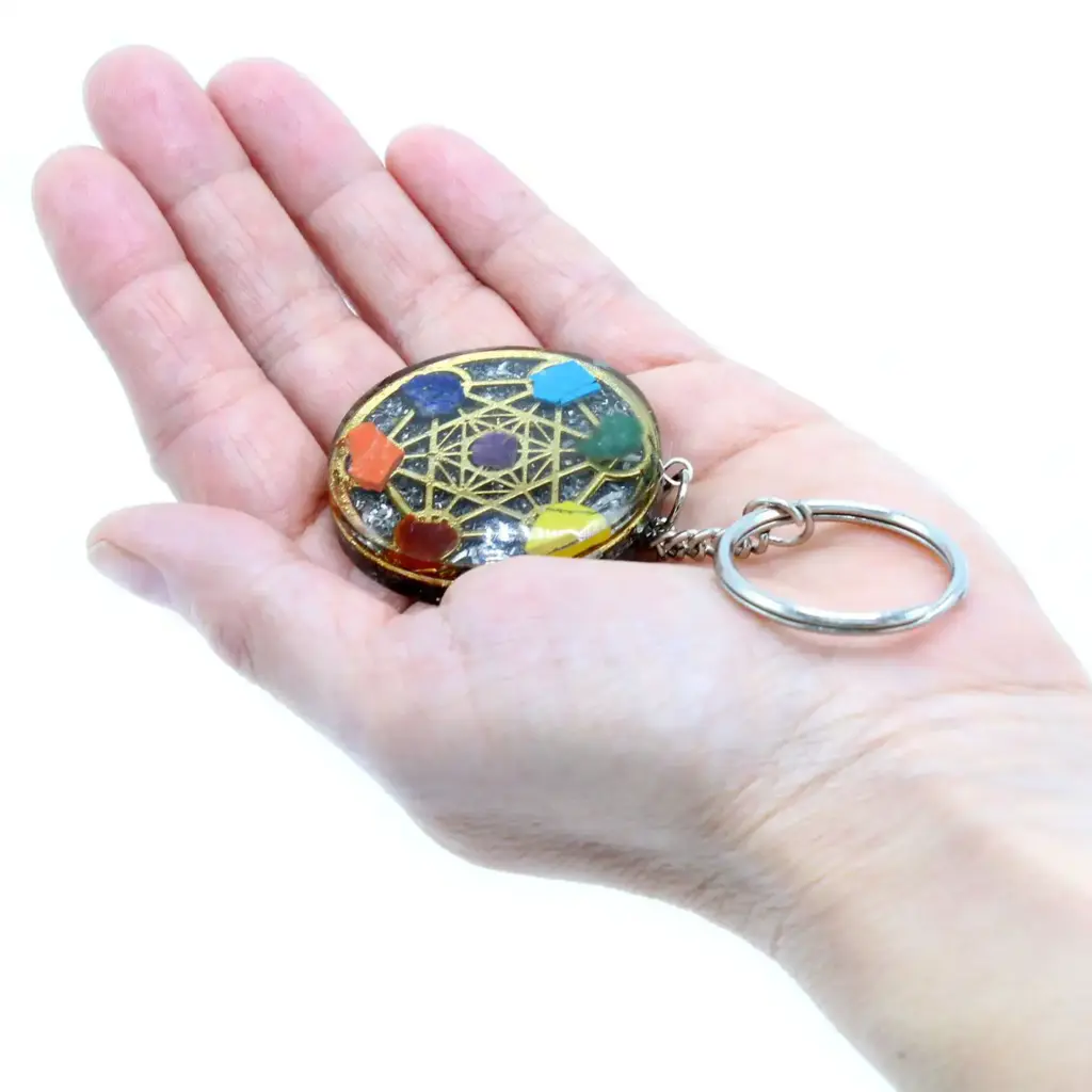 Orgonite Power Keyring – Round Seven Chakra | www.artisangoods.co.uk 2 Orgonite Power Keyring – Round Seven Chakra | www.artisangoods.co.uk 2