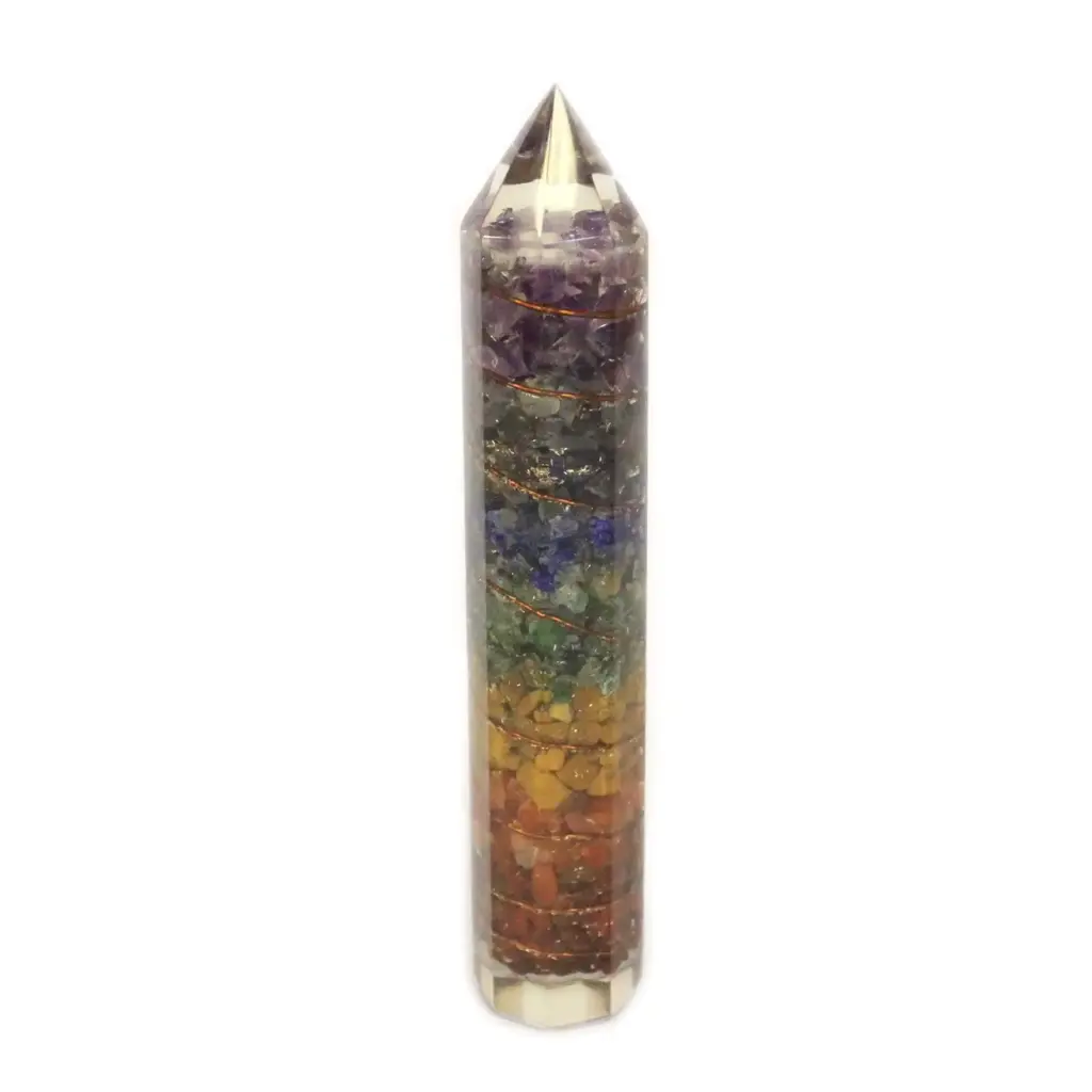 Orgonite Power Wand 15cm Copper & Gemchips | www.artisangoods.co.uk