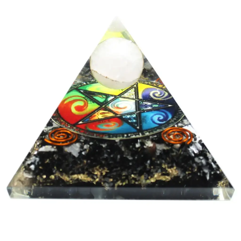 Orgonite Pyramid – Midnight Pentagon – 70mm | www.artisangoods.co.uk
