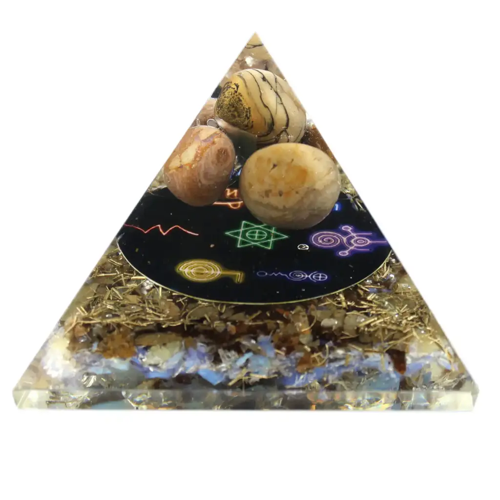 Orgonite Pyramid – Midnight Reiki – 70mm | www.artisangoods.co.uk