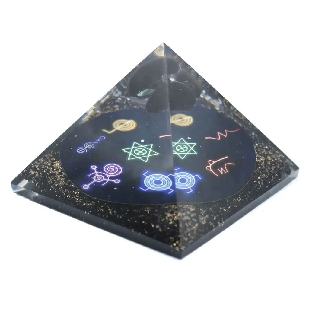 Orgonite Pyramid – Midnight Reiki – 90mm | www.artisangoods.co.uk 2