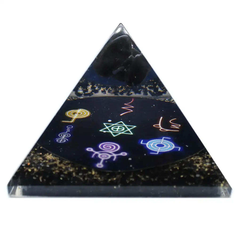 Orgonite Pyramid – Midnight Reiki – 90mm | www.artisangoods.co.uk