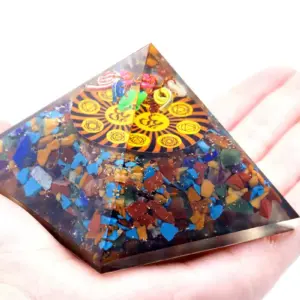 Orgonite Pyramid – Om Chakra – 70 mm | www.artisangoods.co.uk 2