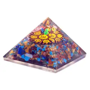 Orgonite Pyramid – Om Chakra – 70 mm | www.artisangoods.co.uk 1