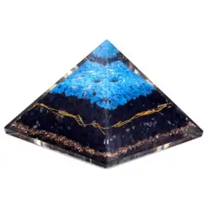 Orgonite Pyramid – Turqoise and Black Tourmaline – 70 mm | www.artisangoods.co.uk 1
