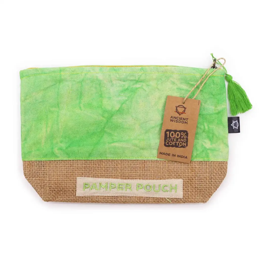 Pamper Pouch – Mother Earth Green – Stonewash | www.artisangoods.co.uk