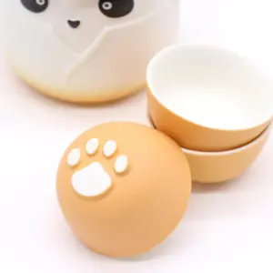 Panda Teapot Set & Three Cups – Orange | www.artisangoods.co.uk 5
